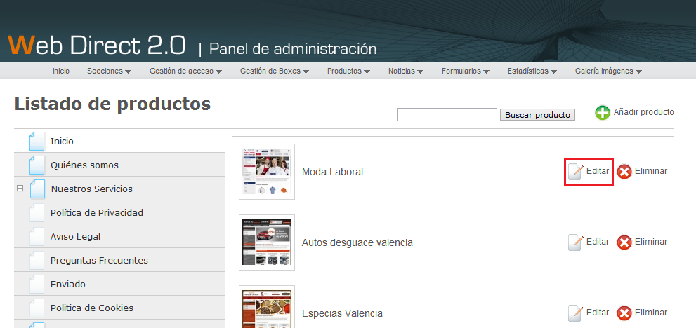 Editar producto