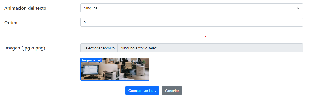 Edicion de imagenes y orden Slider