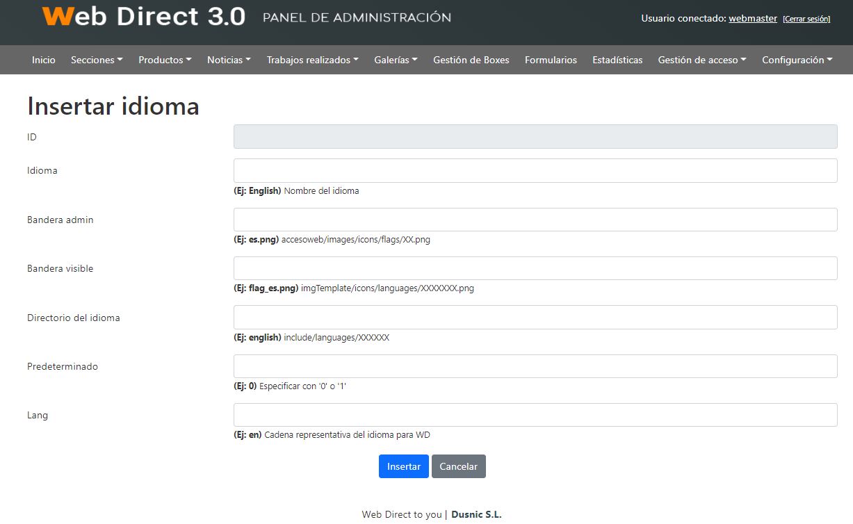 Añadir idioma