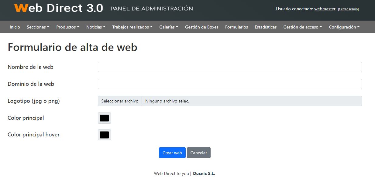 Añadir web