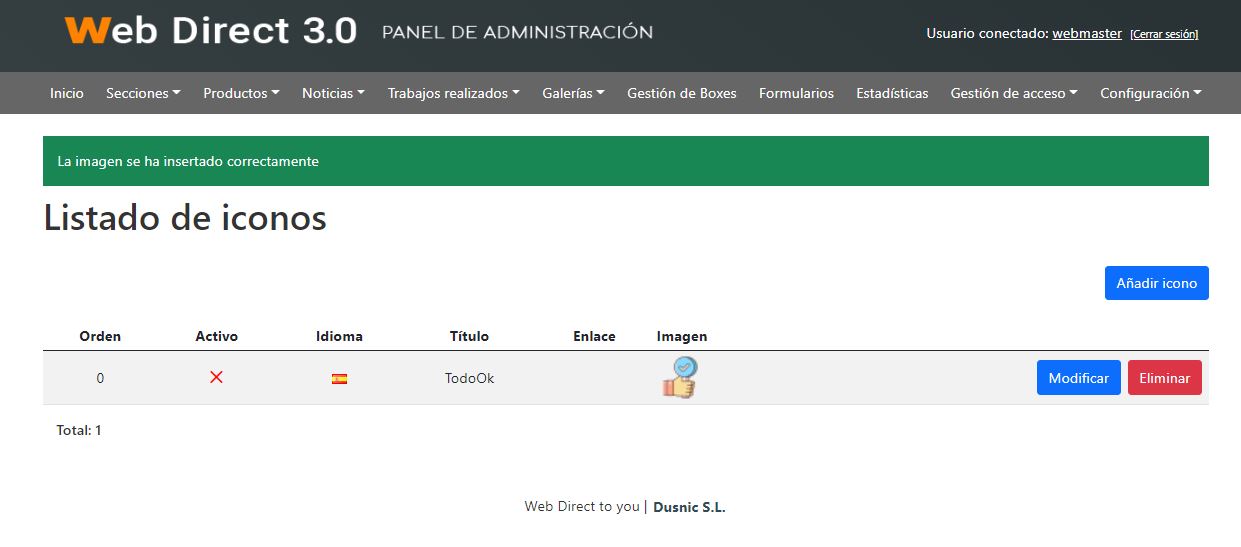 Lista iconos