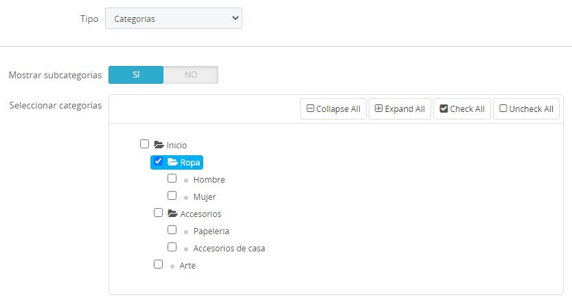 Grupo Tipo Categorías